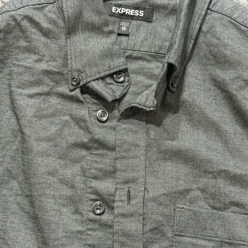 Express Men's Charcoal Button Down Shirt